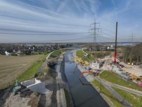Dinslaken, Voerde, North Rhine-Westphalia, Germany - New Emscher estuary into the Rhine. New