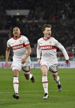 Goal celebration Angelo Stiller VfB Stuttgart (06) Jamie Leweling VfB Stuttgart (18) Semi-final,