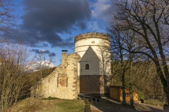 Plesse Castle or Plesseburg ruins near Göttingen in Bovenden-Eddigehausen, Lower Saxony, Germany,