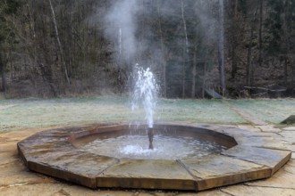 Neumühle thermal spring with a constant water temperature of 25 degrees Celsius, Geilsdorf,
