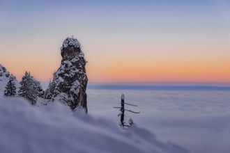 Sunrise snow tour on the Tegelberg in the Allgäu in Bavaria. Winter Wonder Land, Germany, Europe