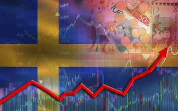 Sweden economic growth on financial graph. Sweden financial growth on market graph