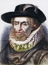 James VI of Scotland from 1567 and James I of England and Ireland from 1603 (1566-1625), son of
