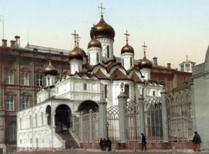 Kremlin, The Annunciation Cathedral, Moscow, Russia, 1890, Historical, digitally restored