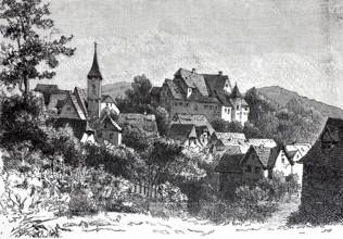 Henfenfeld in 1890, district of Nürnberger Land, Middle Franconia, Bavaria, Germany, digital
