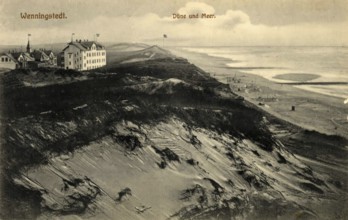 Historical postcard, picture postcard, Wenningstedt on Sylt, North Frisia, Schleswig-Holstein,