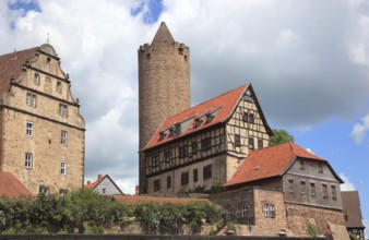 Hinterburg Castle, Hinterturm Tower and the Count's Forester's House, Schlitz, small town in the
