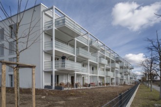 Modern residential buildings in the new Hubland residential area, built on the site of the former