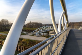 Bridge over the Datteln-Hamm Canal and the River Lippe, for pedestrians and cyclists, Radbod spoil