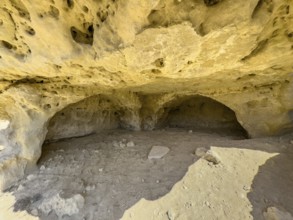 Cave of former Roman necropolis with burial caves carved in sandstone Cave tombs Grottoes in rocks