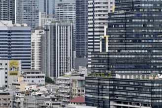 Skyscrapers and houses