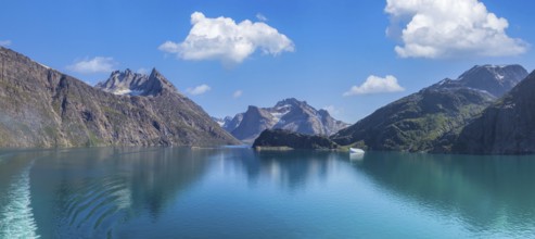 Prince Christian Sound waterway in Greenland, famous travel destination and tourist attraction