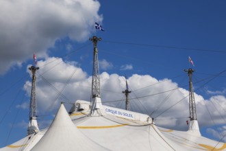 Cirque du Soleil big top tent in old port of Montreal in spring, Quebec, Canada, North America