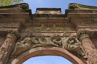 Detail of the Elisabeth Gate, 1615, castle ruins, castle courtyard, Heidelberg, Baden-Württemberg,