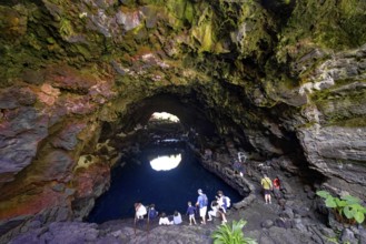 Lava tunnel, Jameos del Agua art and cultural site, designed by artist César Manrique, Lanzarote,