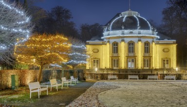Christmas lights snow winter spa garden theatre Bad Oeynhausen Germany