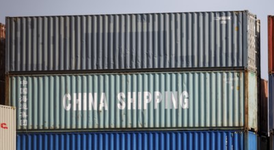 Duisburg, Ruhr Area, North Rhine-Westphalia, Germany - China Shipping, Port of Duisburg, containers