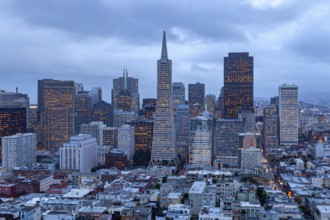 The San Francisco skyline at dusk, California, United States of America, USA, North America