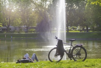 Zwingerteich, an idyll in the city centre, Dresden, Saxony, Germany, Europe