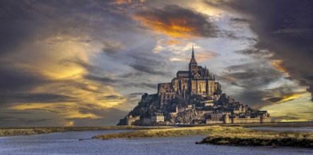 Mont St Michel rainbow thunderstorm France