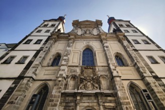 Namen-Jesu-Kirche seen from bottom to top, post-Gothic church building in the narrow Bonngasse,