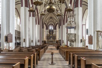 Interior of St Stephen's Church in Tangermünde, Saxony-Anhalt, Germany, Europe