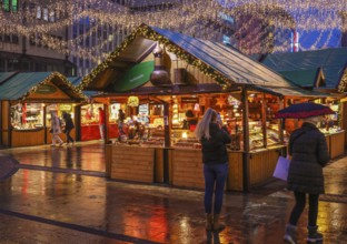 Essen, North Rhine-Westphalia, Germany - Christmas market in Essen in times of the corona pandemic
