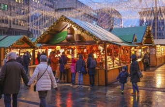 Essen, North Rhine-Westphalia, Germany - Christmas market in Essen in times of the corona pandemic