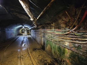 Underground, tunnels in the visitor mine, Rammelsberg ore mine, UNESCO World Heritage Site, Goslar,