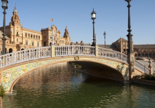 The Plaza de España, Seville, Spain built for the Ibero-American Exposition of 1929. It is a