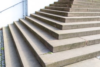 Pattern of the staircase to the town hall on the market square in Hainichen, Saxony, Germany,
