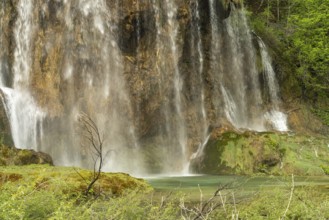 The Veliki Prstavac waterfall in Plitvice Lakes National Park, Croatia, Europe