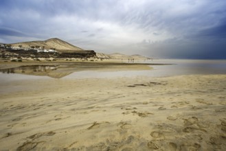 Playa Risco del Paso beach, Playa de Sotavento, Pajara, Fuerteventura, Canary Islands, Spain,