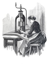 Exhibition on accident prevention in Berlin in 1889, fabrication of steel springs, digital