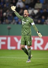 Goalkeeper Oliver Baumann TSG 1899 Hoffenheim (01) Gesture Gesture shouts, screams, DFB Cup,