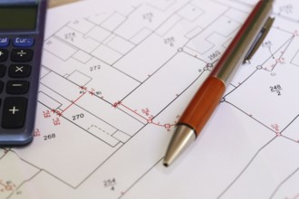 Urban development plan on a desk