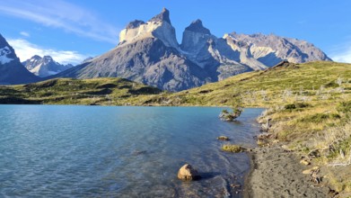 Los Cuernos, the horns, in Torres del Paine National Park, Andes, Chile, South America