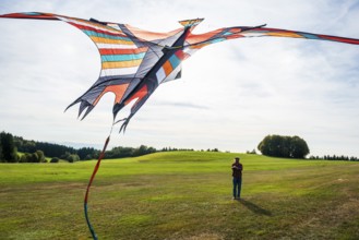 Large stunt kite, Hütten, Rickenbach, Hotzenwald, Southern Black Forest, Black Forest,