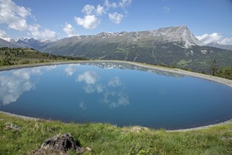 Nauders, Bergkastel, path to the Stieralm, reservoir, Tyrol, Austria, Europe