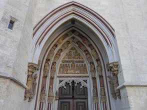 Detail of the Eichstätt Cathedral portal, late Gothic around 1718, Eichstätt, Upper Bavaria,