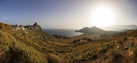 Drone image, Holy Church of Agios Paision near Plakias, south coast, Crete, Greece, Europe