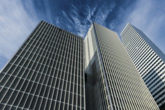 Modern architecture, high-rise buildings, Roche Towers, architects Herzog and de Meuron, Basel,