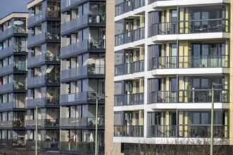 New residential buildings, flats between Viertal Neuer Hafen, on Lohmannstraße and Weserdeich,