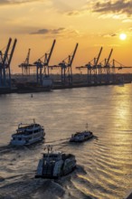 Port of Hamburg, HHLA Container Terminal Burchardkai, Athabaskakai, on the Elbe, Hadag harbour