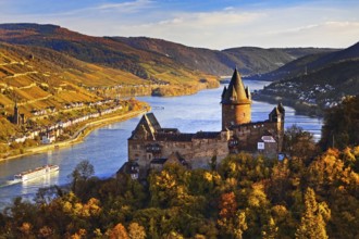 Stahleck Castle, hilltop castle overlooking the Rhine, Bacharach, UNESCO World Heritage Upper