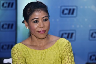Indian Olympic boxer Mary Kom during the Confederation of Indian Industry (CII) National Council