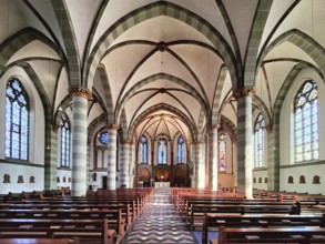 St. Lambertus Church, interior view, historic upper town, Mettmann, Bergisches Land, North