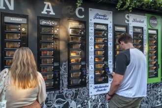 Automat, vending machine selling Dutch fried fast food during the Gentse Feesten, Ghent city