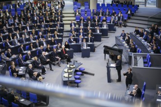 Bärbel Bas (SPD), President of the Bundestag, speaks in the plenary of the German Bundestag on