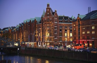 Europe, Germany, Hamburg, historic warehouse district, view from the customs canal to the former